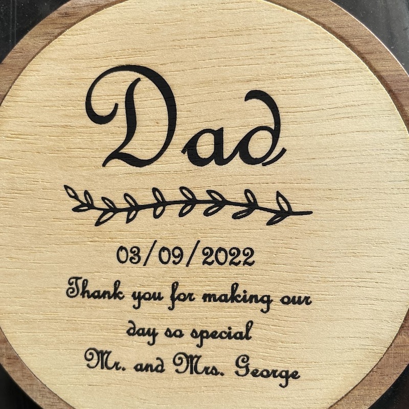 These drink coasters are for a wedding and individually named for the guests.